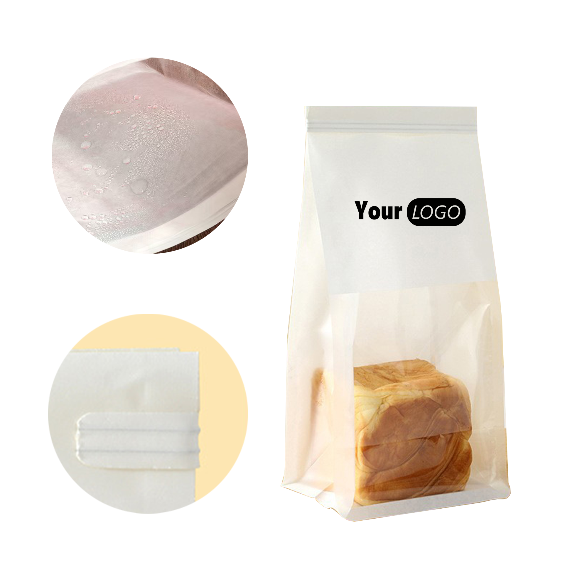 White Kraft Paper Bread Bag 1
