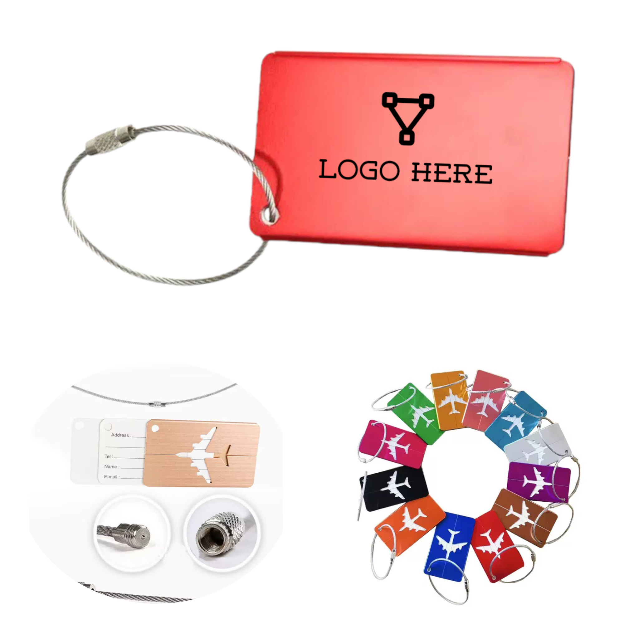 Durable Airplane Aluminum Luggage Tag 1