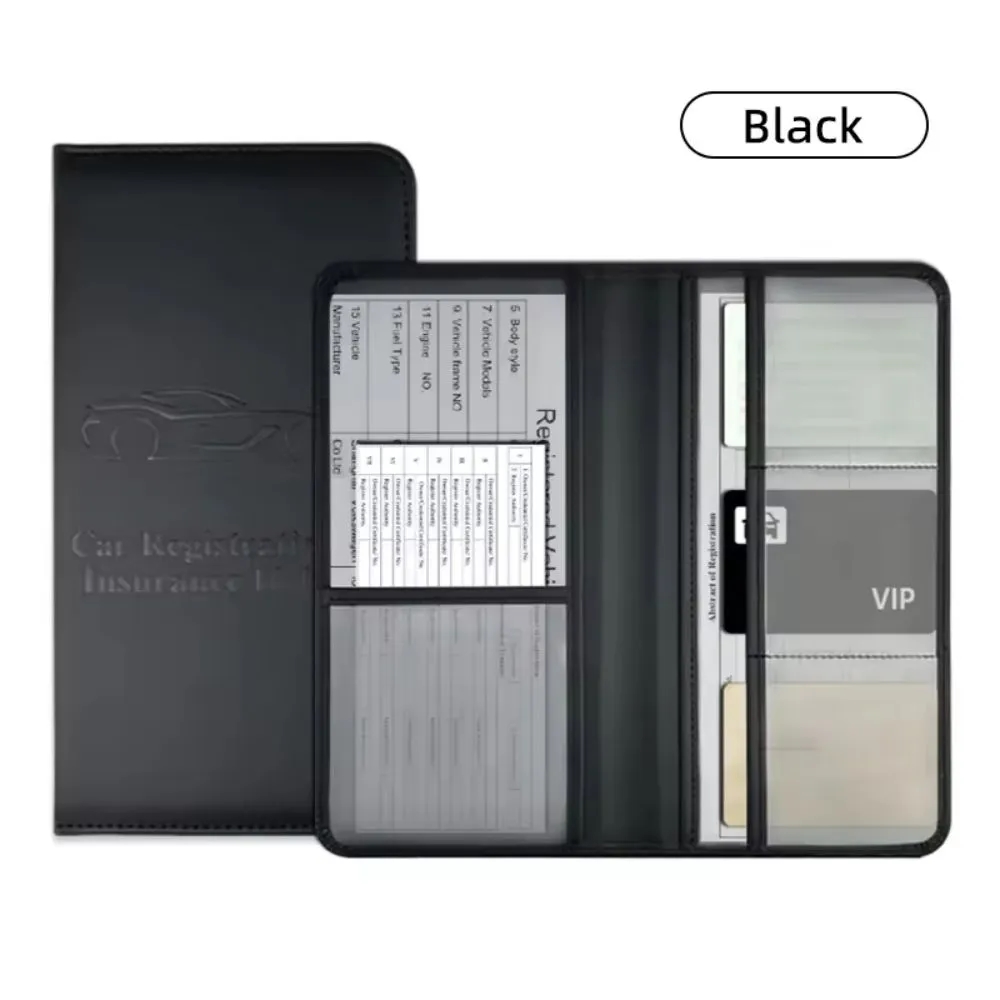 Leather Car Registration And Insurance Holder 8