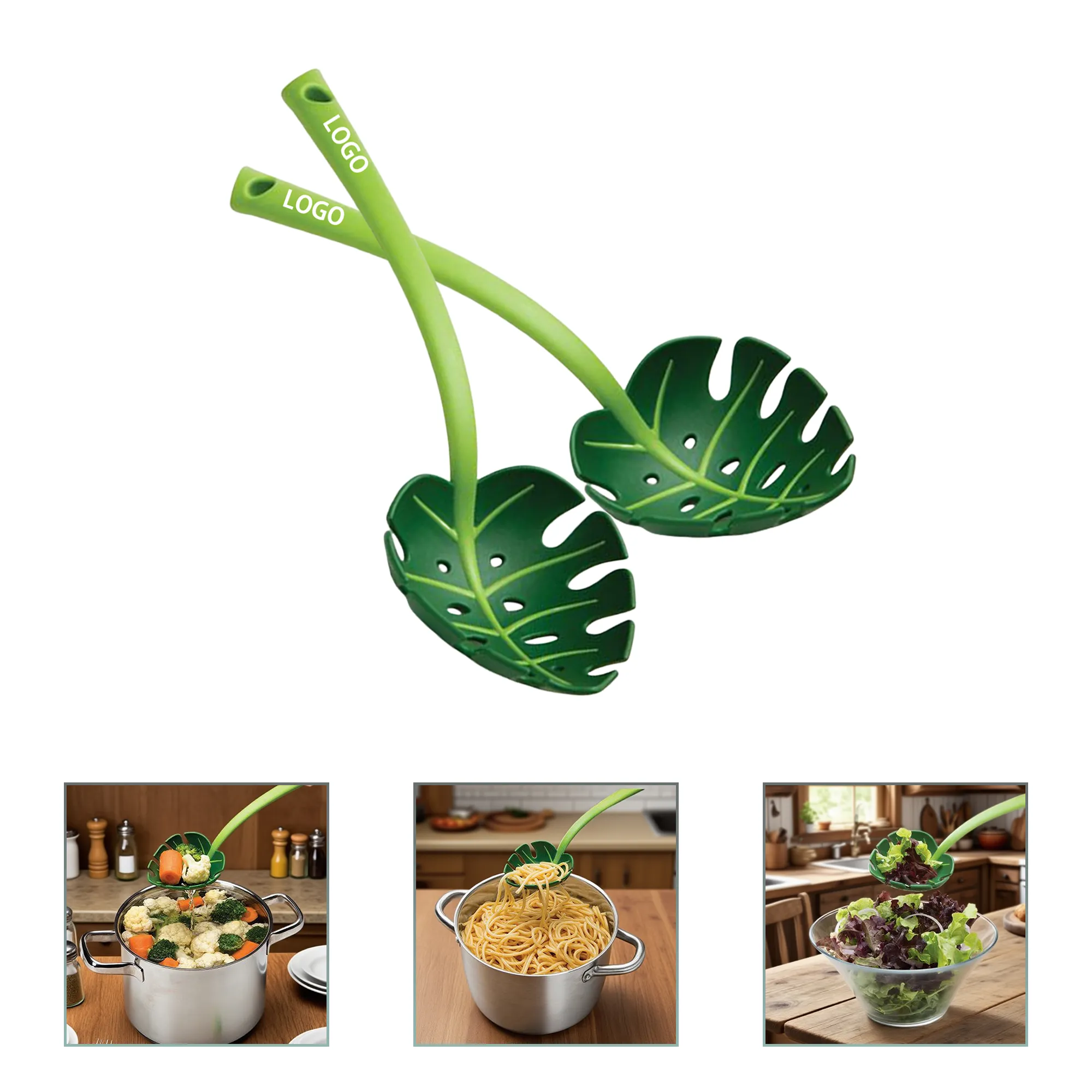 Botanical Kitchen Strainer - Elegant Monstera Design 1