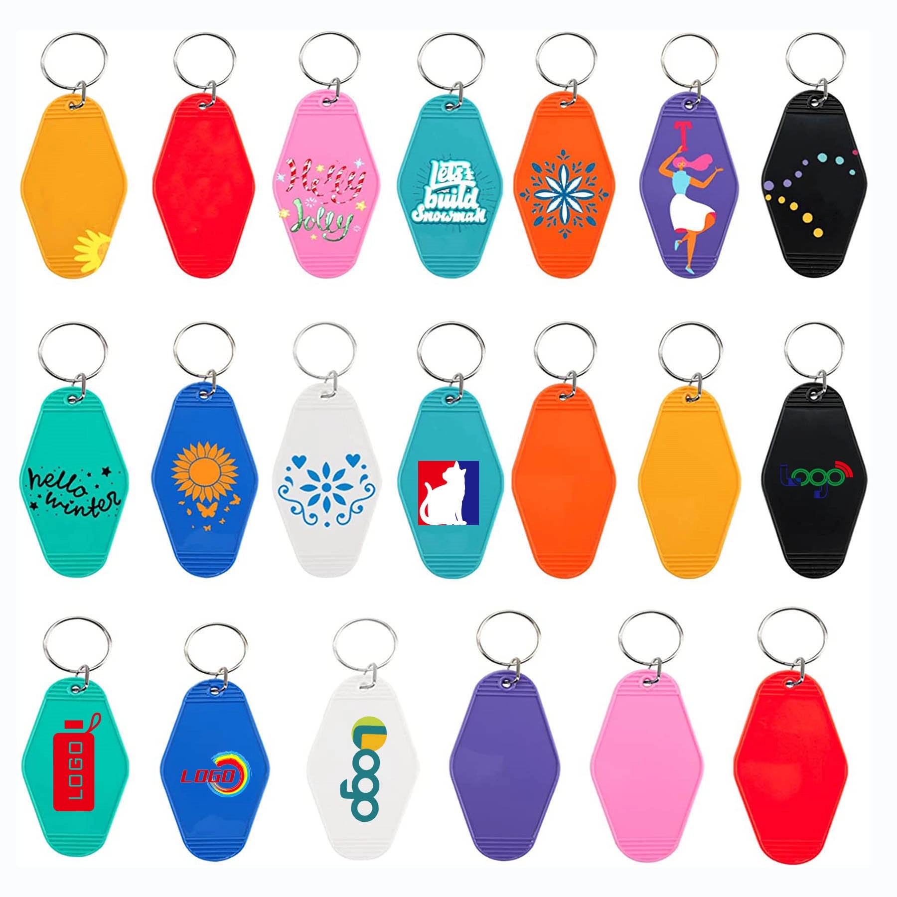 MOQ 100PCS Motel Hotel Sublimation Keychains