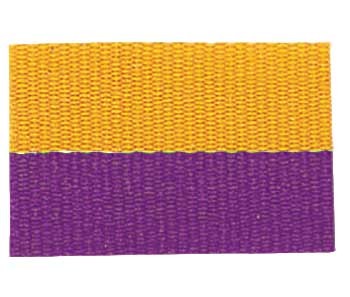 Purple/Gold "V" Neck Ribbon with Clip, 1 1/2" wide 1