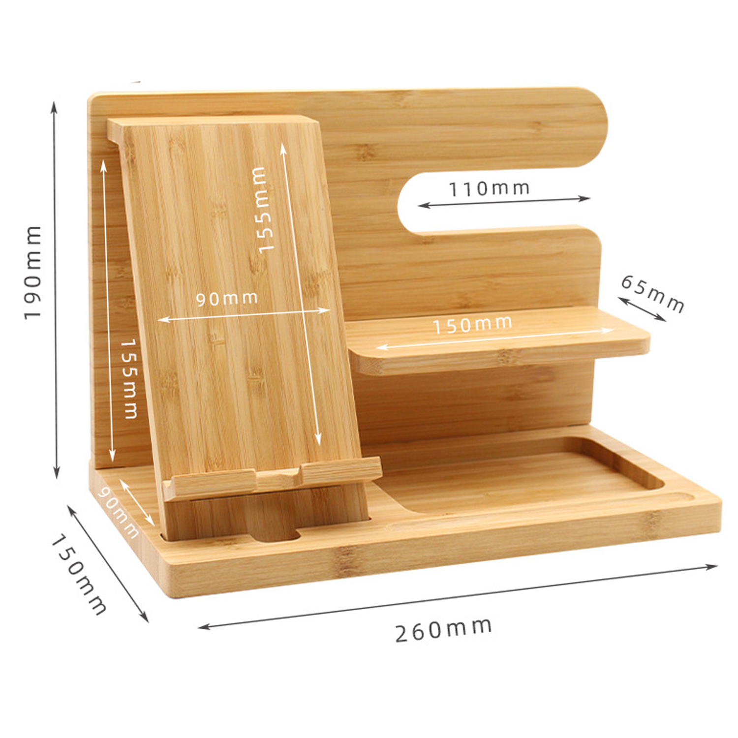Bamboo Wood Multi-Functional Mobile Phone Holder 2