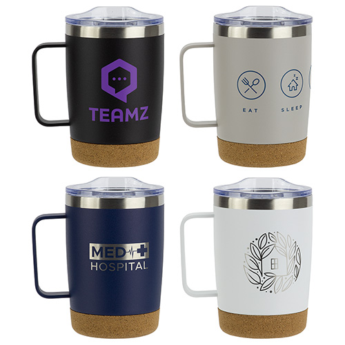 Sapora 12 oz Vacuum Insulated Stainless Steel Mug with Cork Base 12