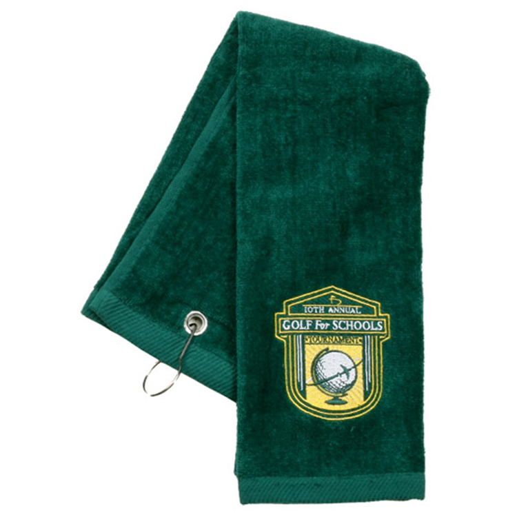 Tri Fold Sport Towel w/Center Grommet & Hook 2
