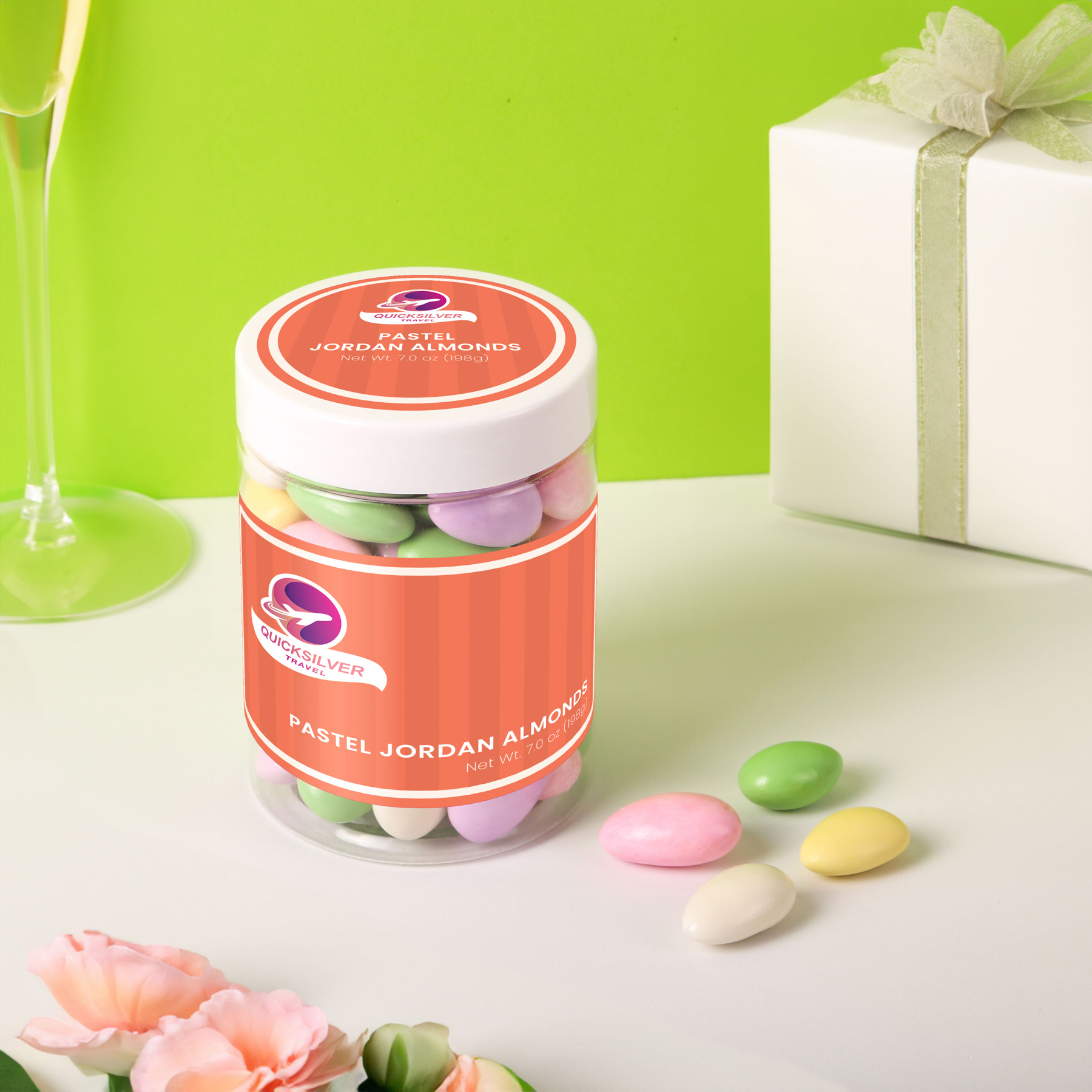 Pastel Jordan Almonds: Large Jar