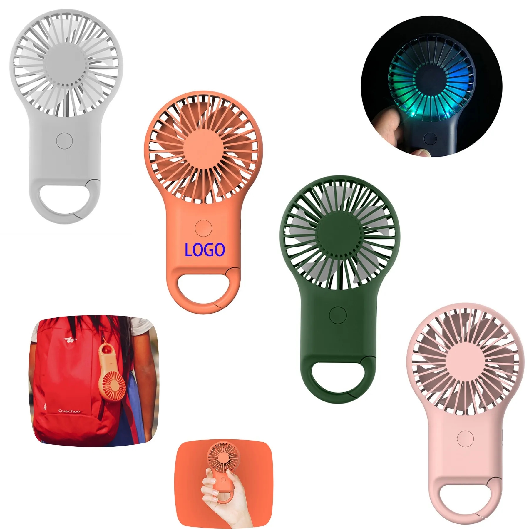 Rechargeable Handheld Fan With Carabiner 3