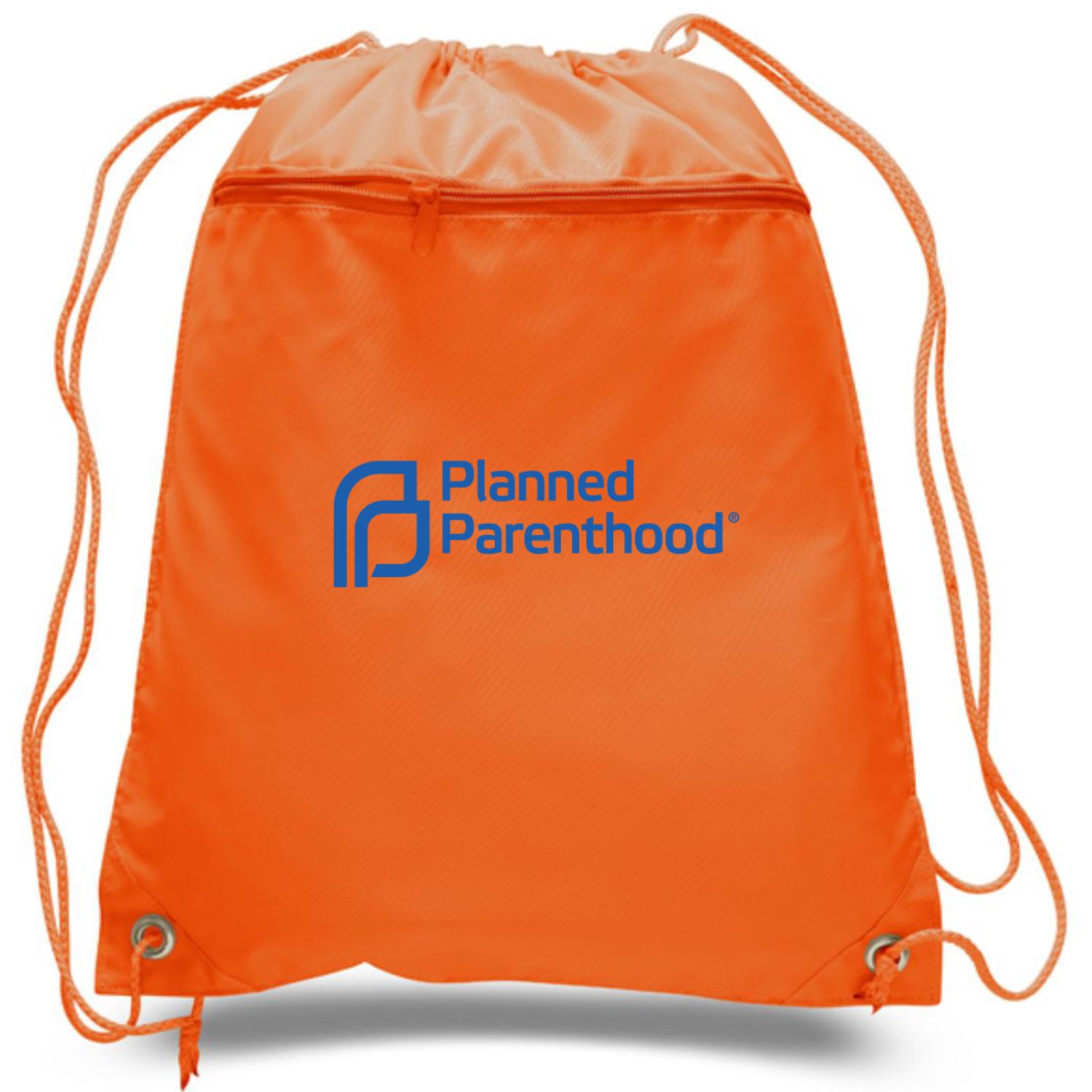 210D Polyester Drawstring Backpack w/ Front Pocket USA Decorated (15" x 18.75") 2