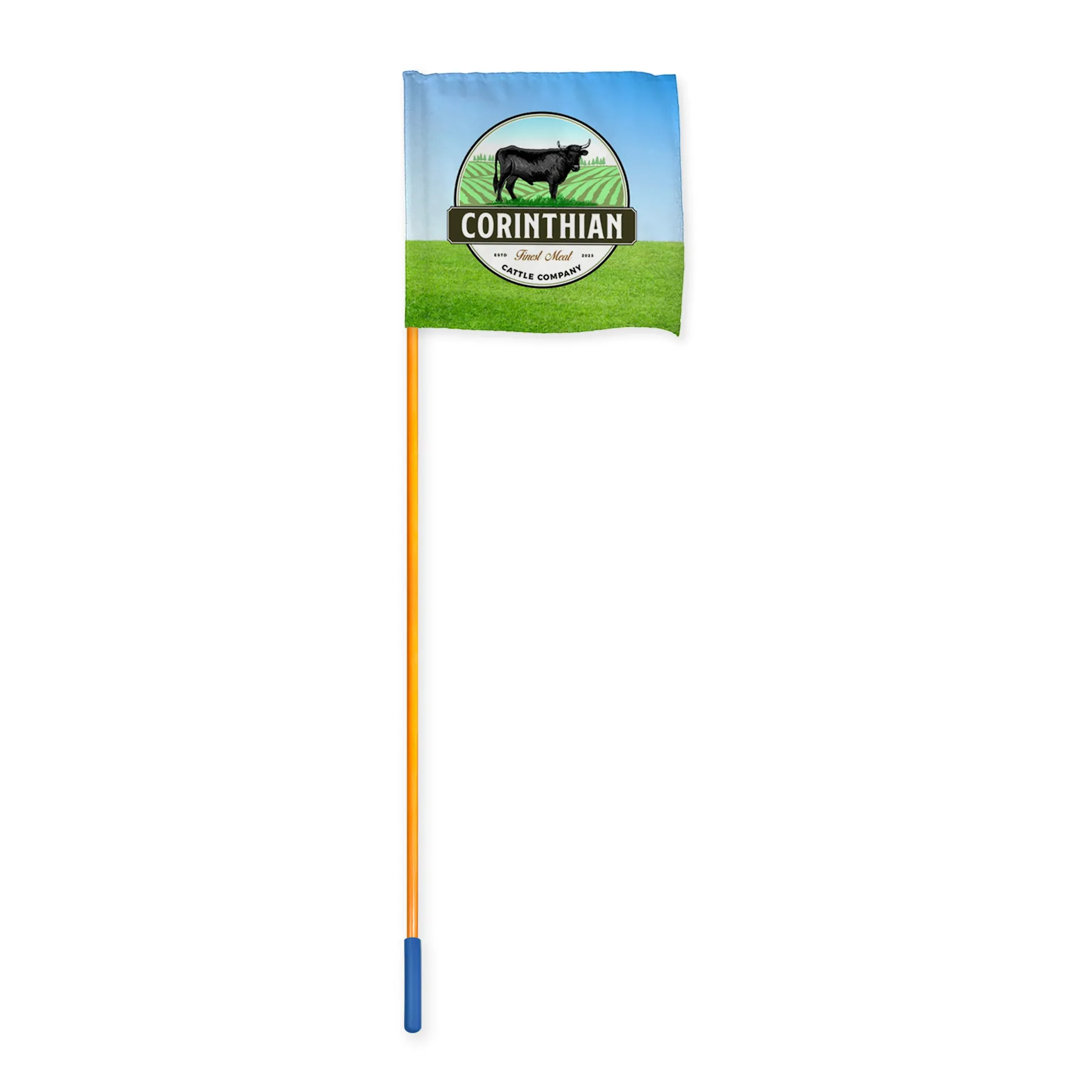 51" Orange Whip Rod With 12"x12" Custom Digital Flag 18