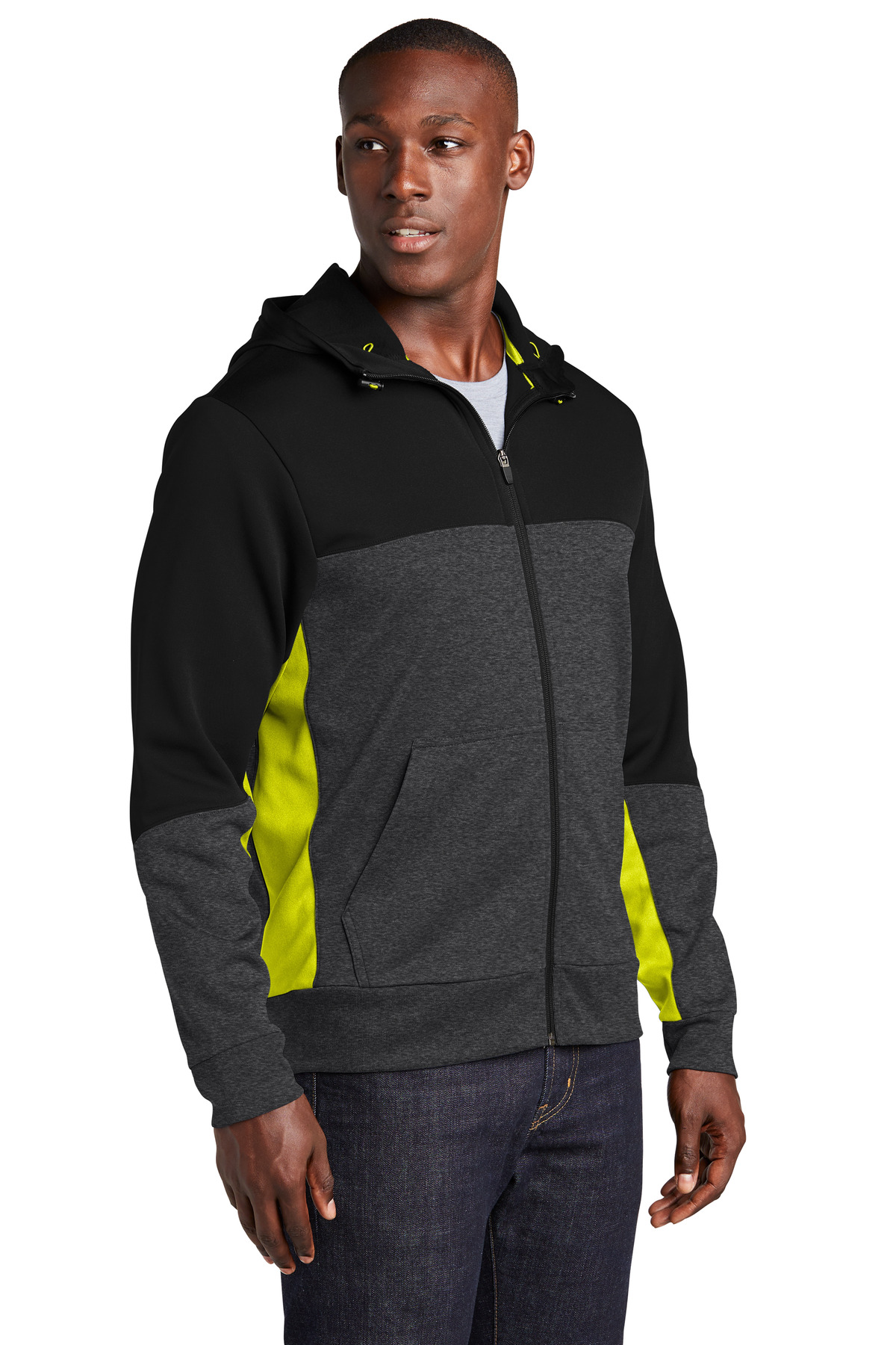 Sport-Tek Tech Fleece Colorblock Full-Zip Hooded Jacket. ST245 41