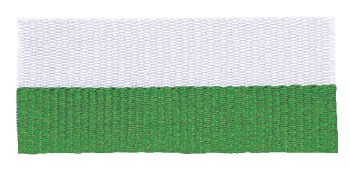 Green/White "V" Neck Ribbon with Clip, 1 1/2" wide 2