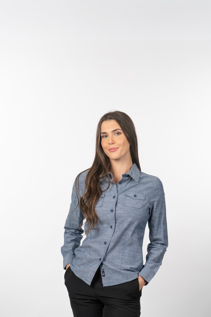 Burnside Ladies' Chambray Long Sleeve Shirt 1