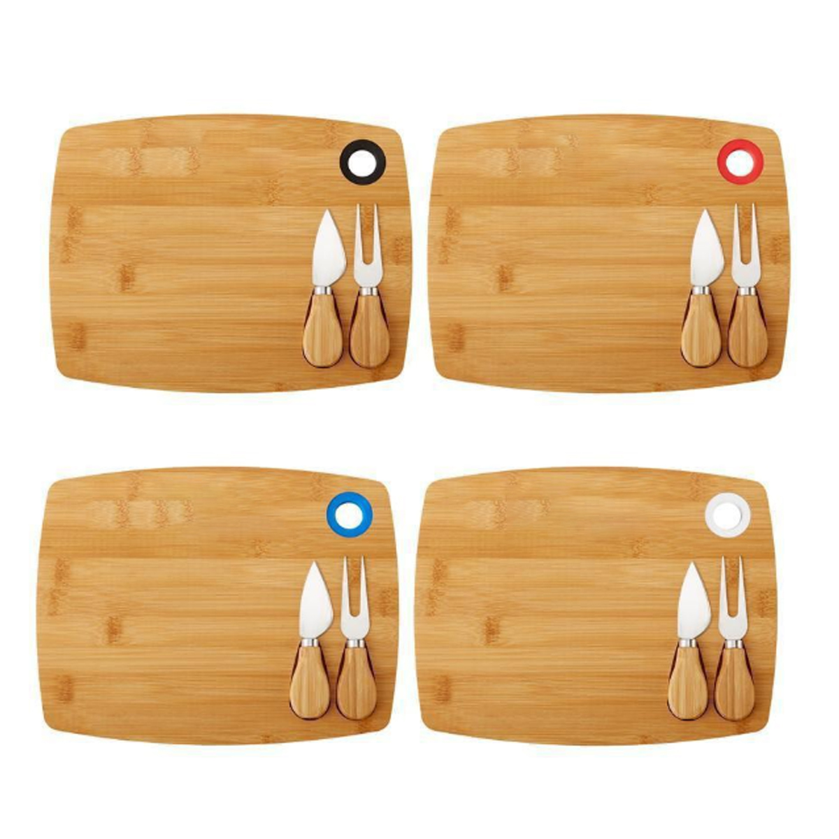 Bamboo Cheese Board Set W/ Knives and Custom Logo Engraving 1