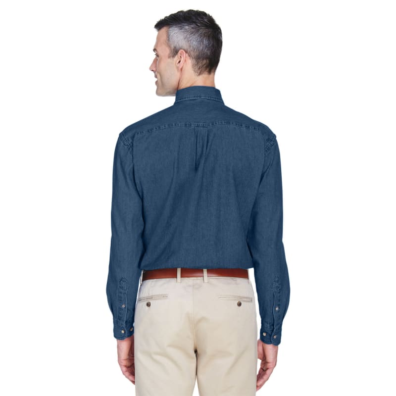 Harriton Men's Tall 6.5 Oz. Long-Sleeve Denim Shirt 4