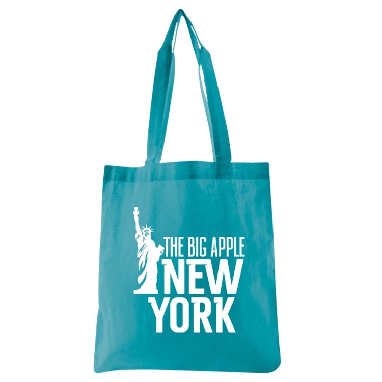 Super Sale- 6 oz.Econo Cotton Tote - Turquoise, custom tote bag with logo imprint 2