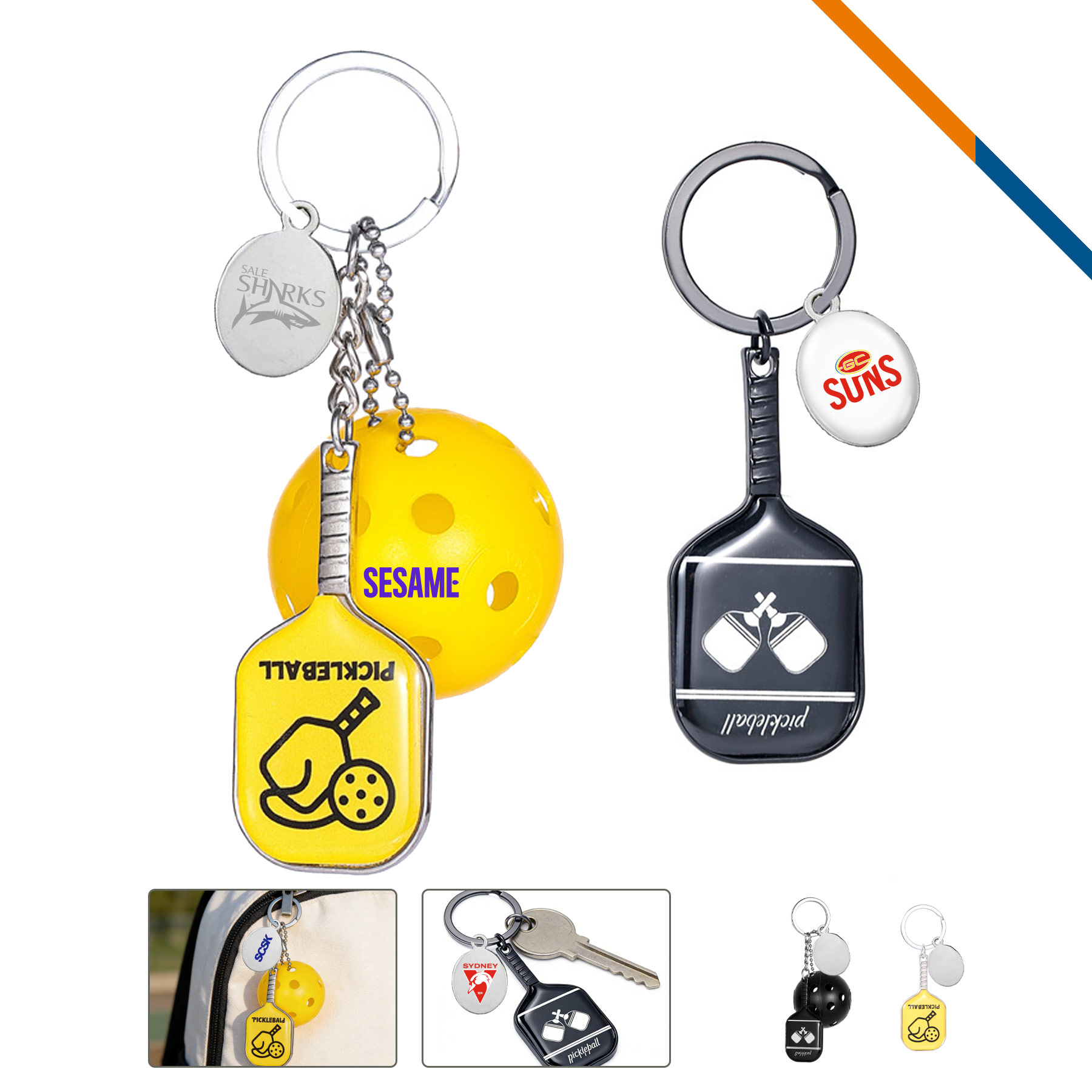 Hitvi Metal Pickleball Paddle Keychain 1