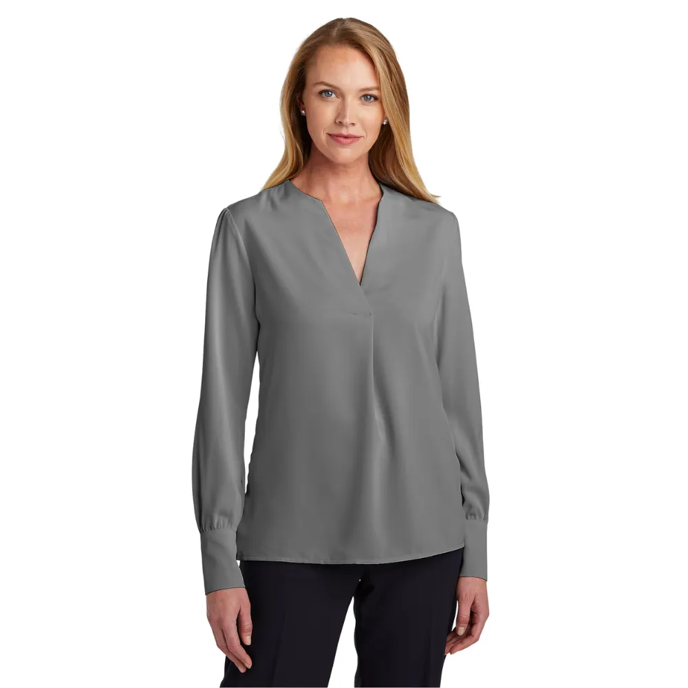 Brooks Brothers(R) Women's Open-Neck Satin Blouse 7