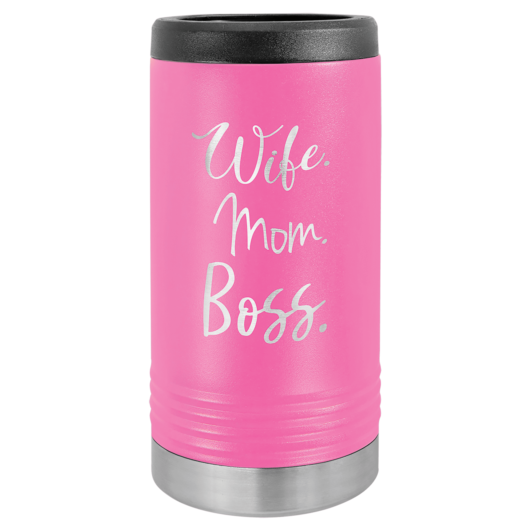 Pink Laser Engraved Polar Camel Slim Beverage Holder 2