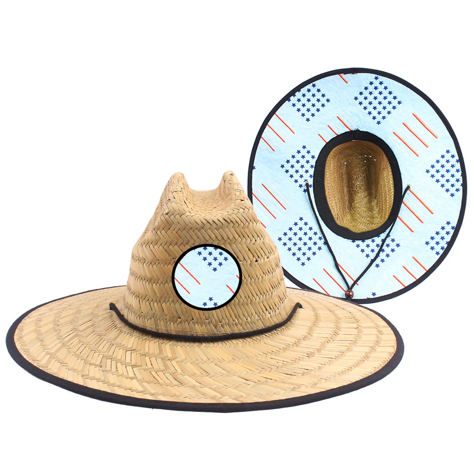 Sun Straw Hat w/Custom Patch MOQ50 6