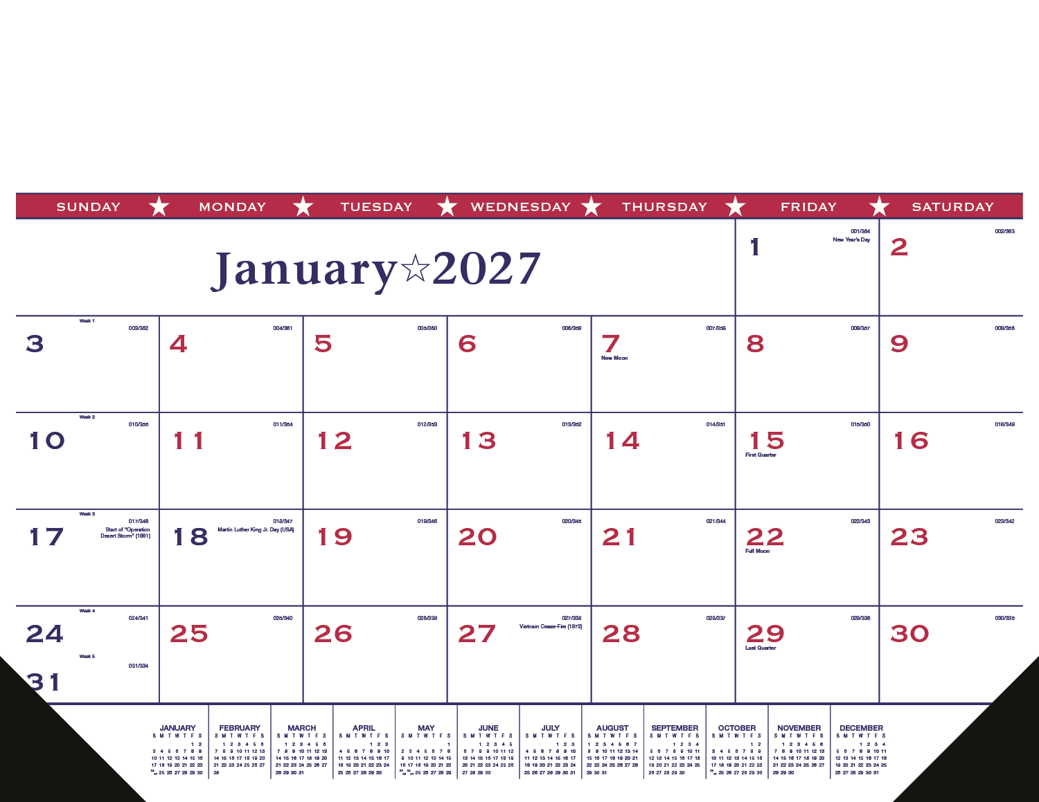 Triumph® Calendars Patriotic Desk Pad with Vinyl Corners 6