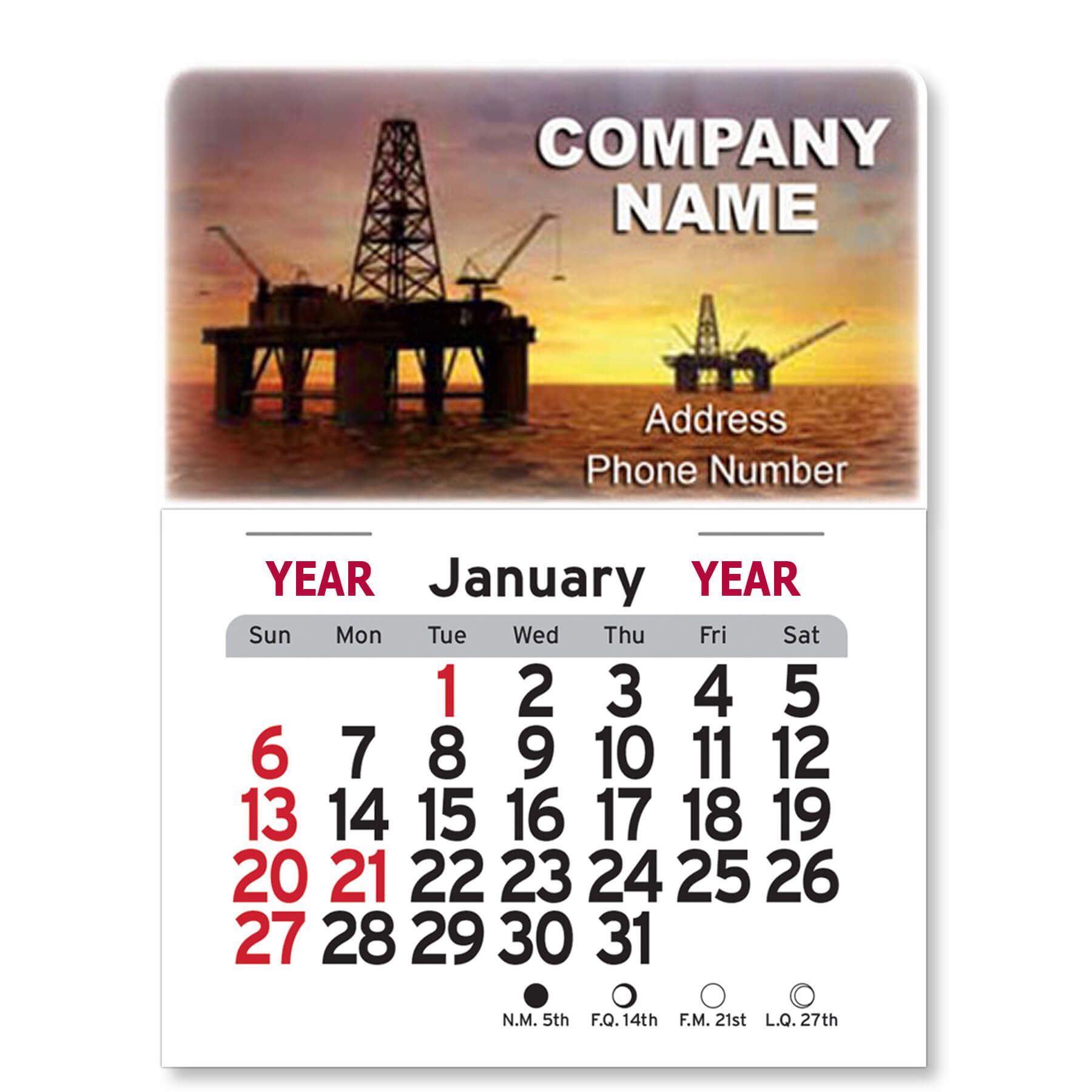 Adhesive Peel-N-Stick® Calendar - Rectangle 43