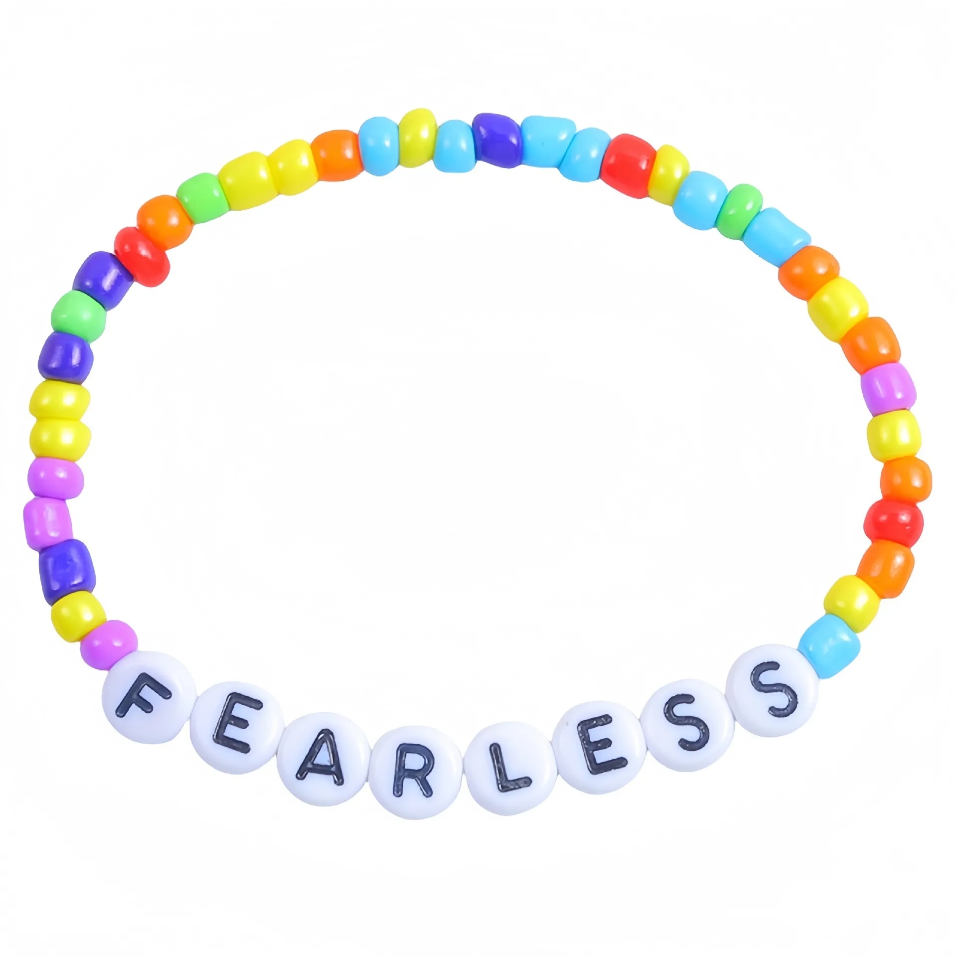 Friendship Bracelet with Plastic Beads and Letter Design 11