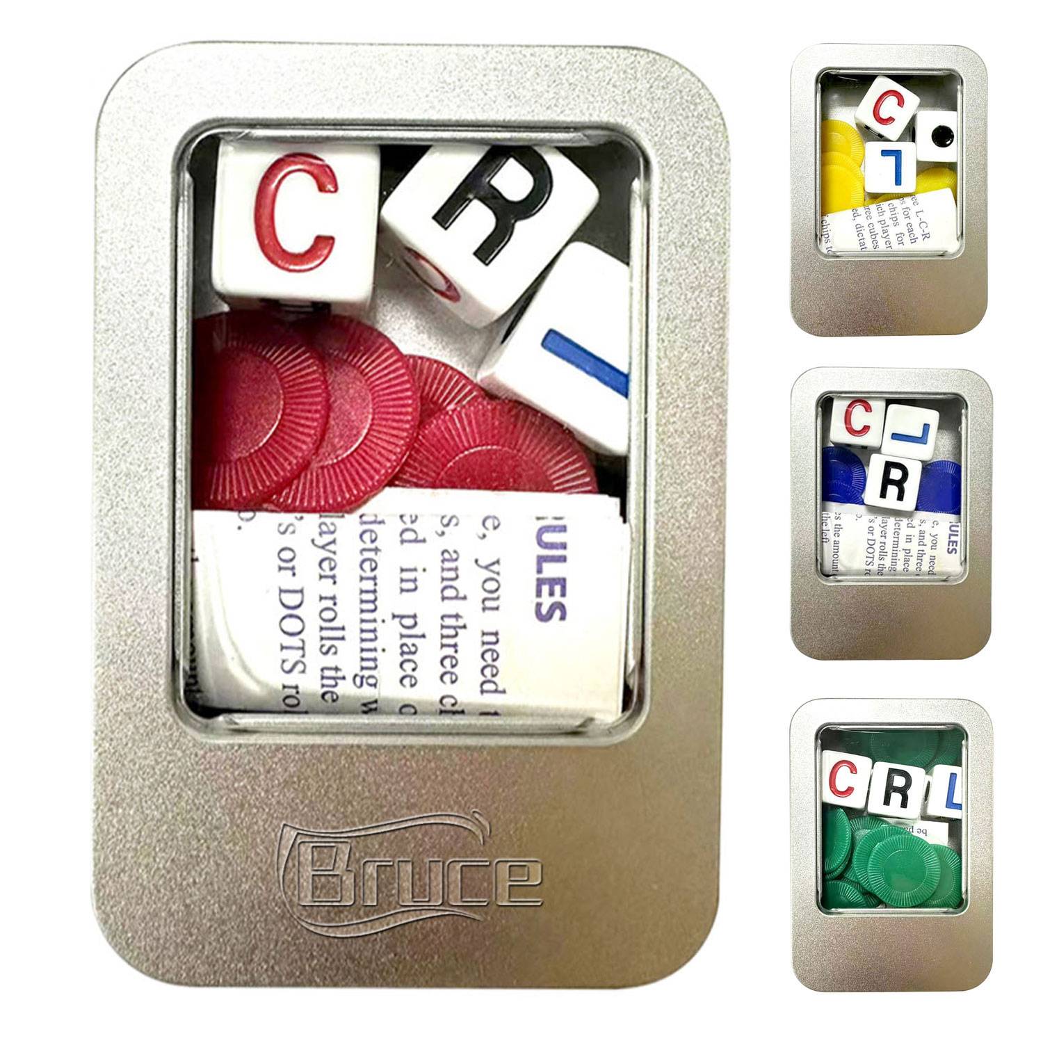 Left Center Right Dice Game Set with Chips 2