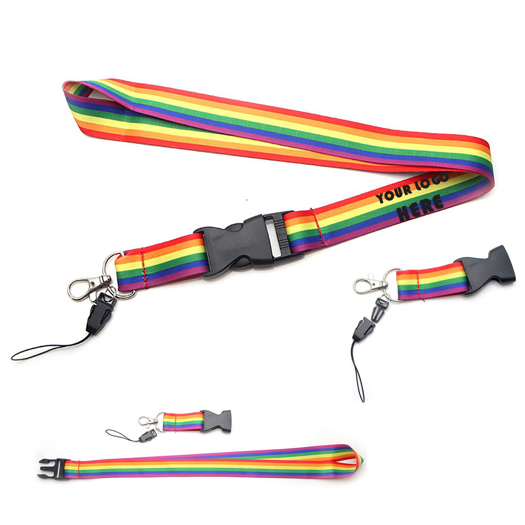 Versatile Rainbow Strap ID Key Card Lanyard 1