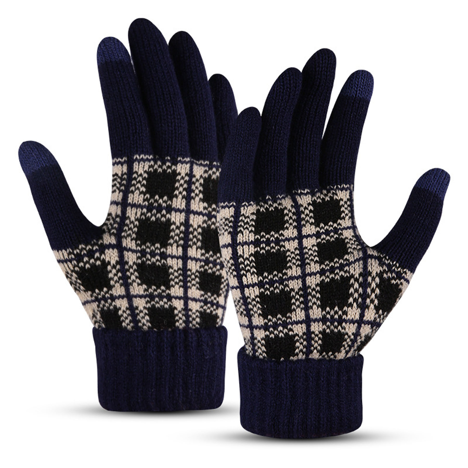 Winter Plaid Fleece-Lined Gloves 3