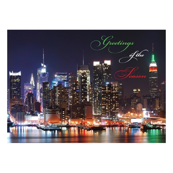 Waterfront Lights Greetings Card 1