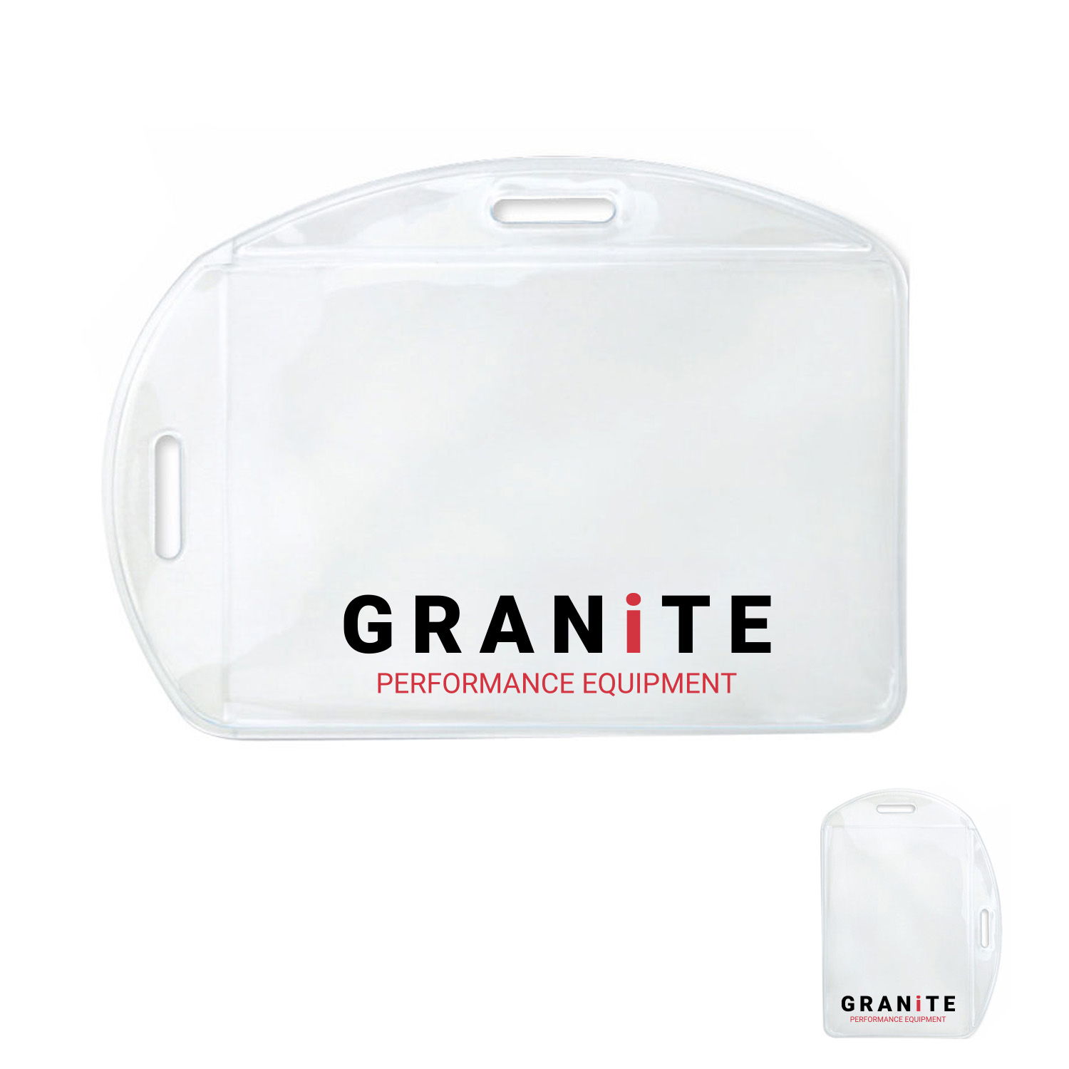 4.27" W x 3.05" H - Multi-Directional Clear Vinyl Badge Holder (1 Color Imprint) 1