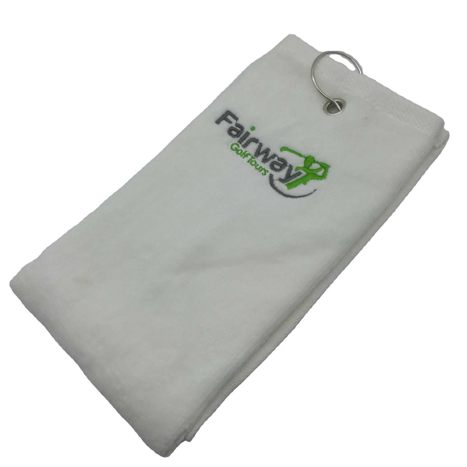 450G 100% Cotton Embroidered Golf Towel w/ Carabiner 15.5 " x 24.4" 2