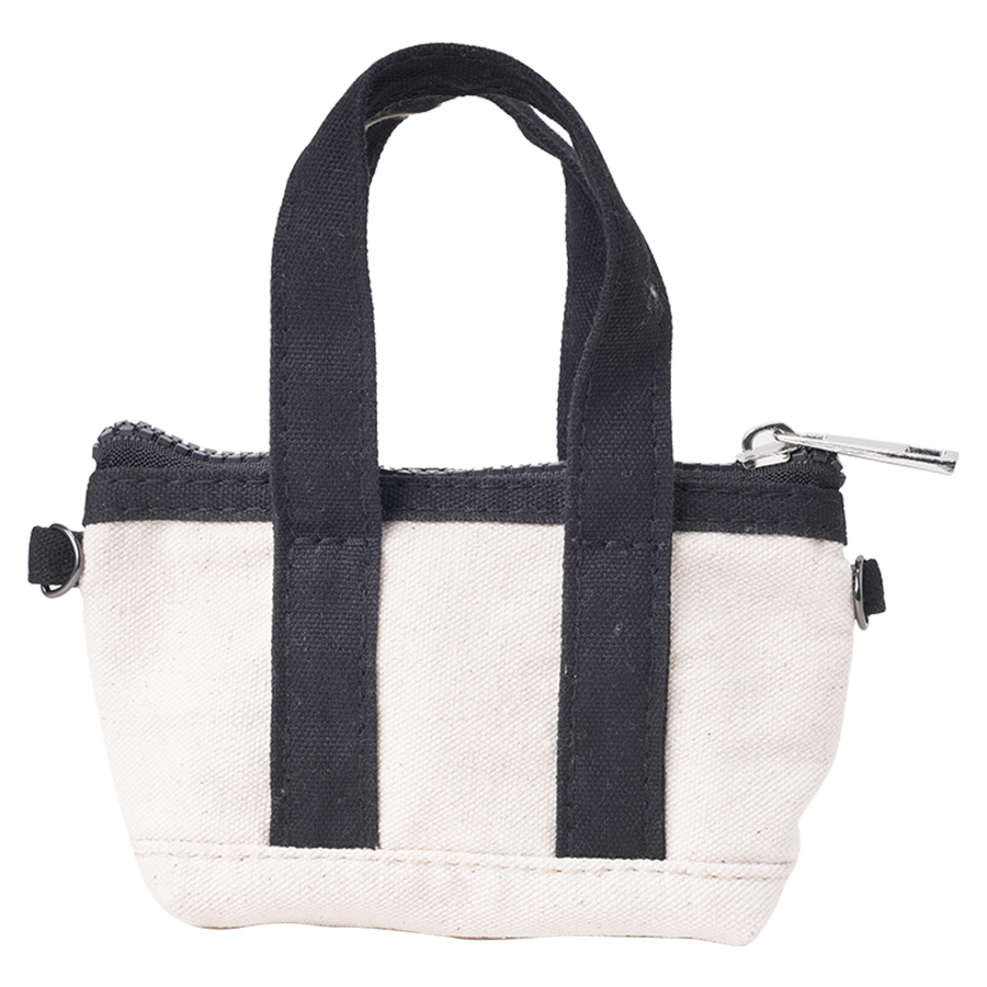10 Oz Cotton Canvas Tiny Tote w/ Carabiner - 4.3" x 3" x 1.6" 3