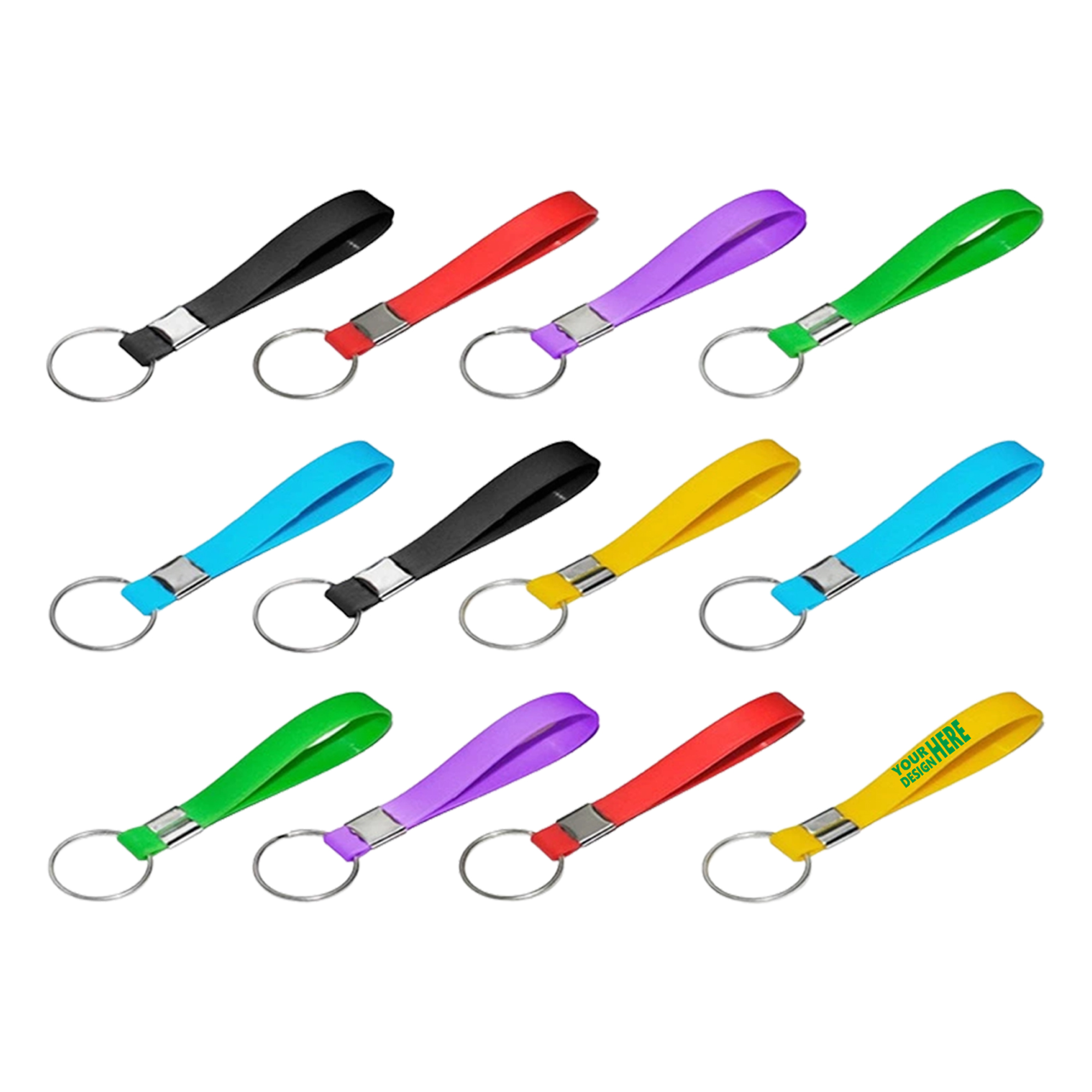 MOQ 50 Rubber Silicone Keychain Wristband with Car Key Pendant 1