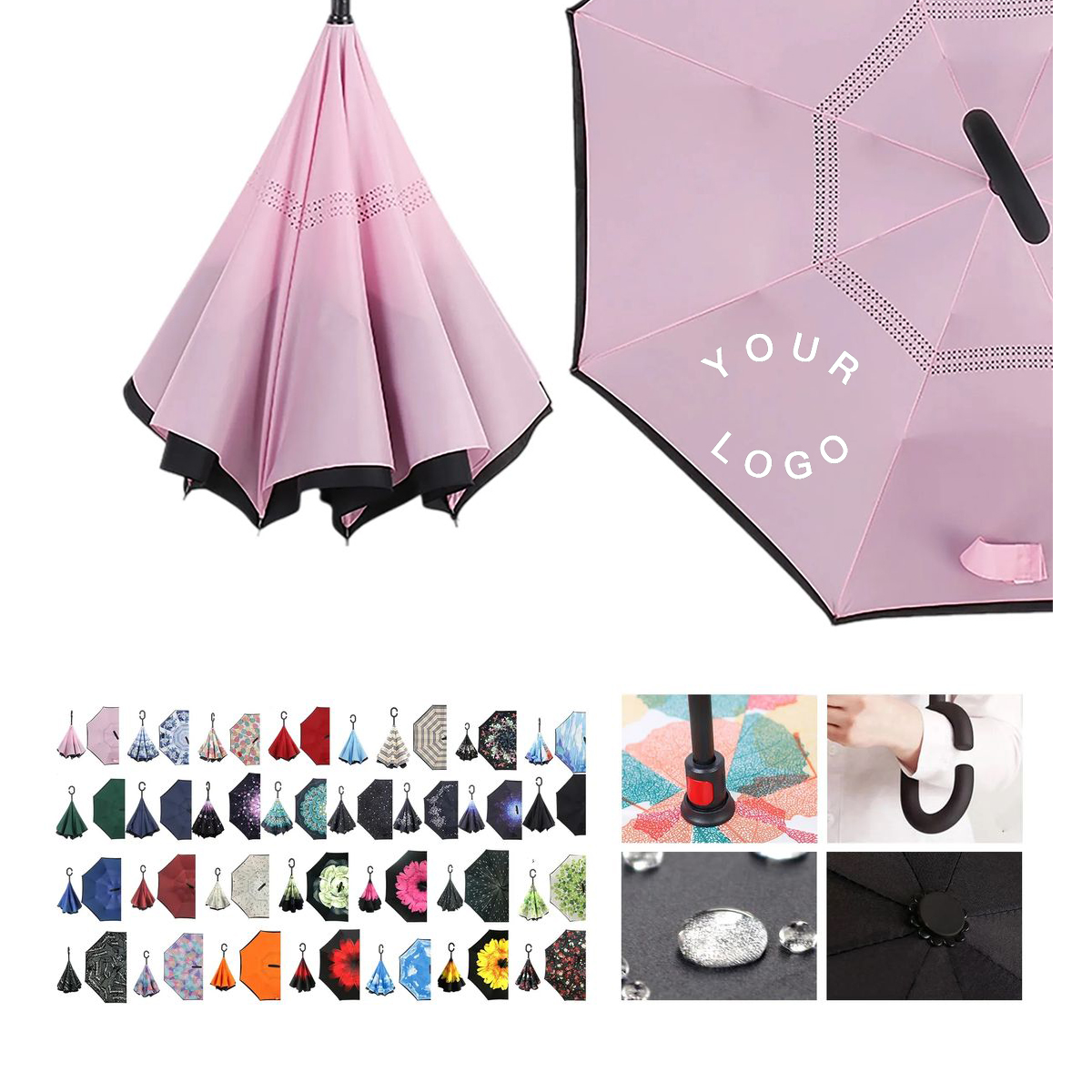 UV Resistant Reverse Folding Umbrella with Strong Frame 34