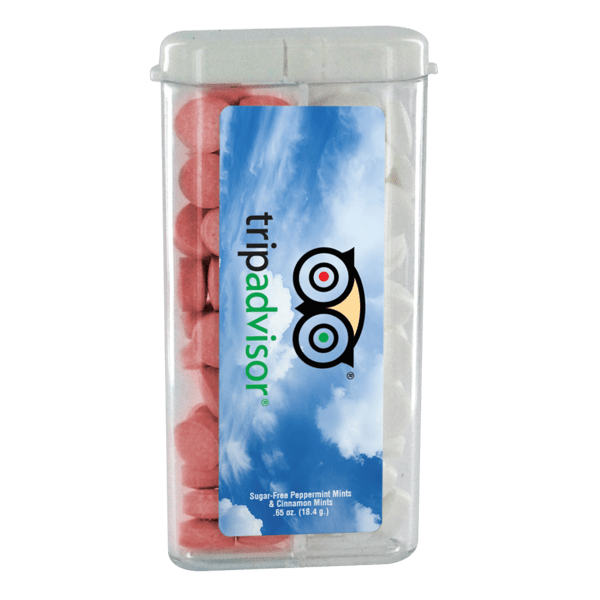 Sugar Free Mints in a Rectangular Flip-Top Dual Dispenser 1