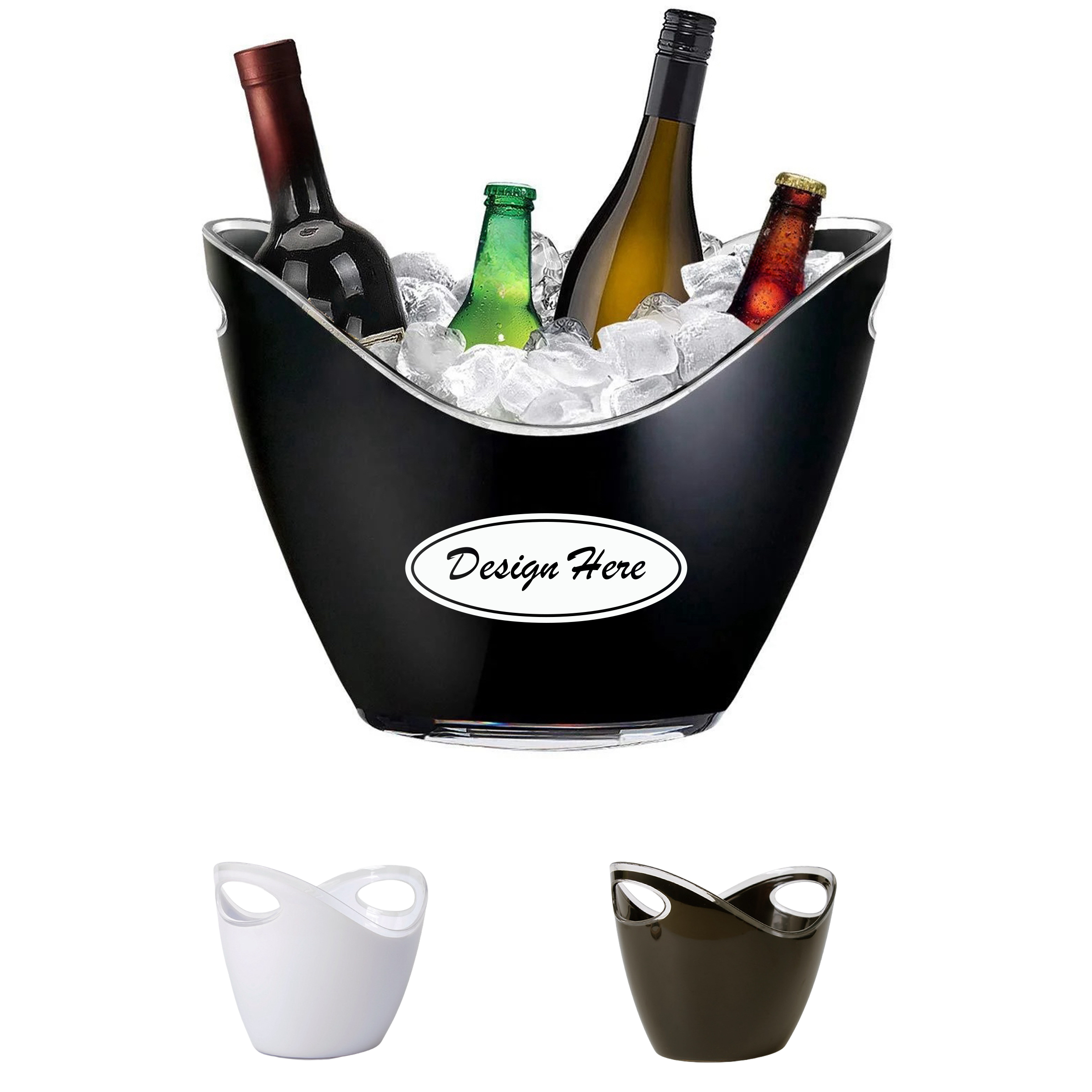 Modern 8-Liter PVC Beverage Bucket with Handles 2