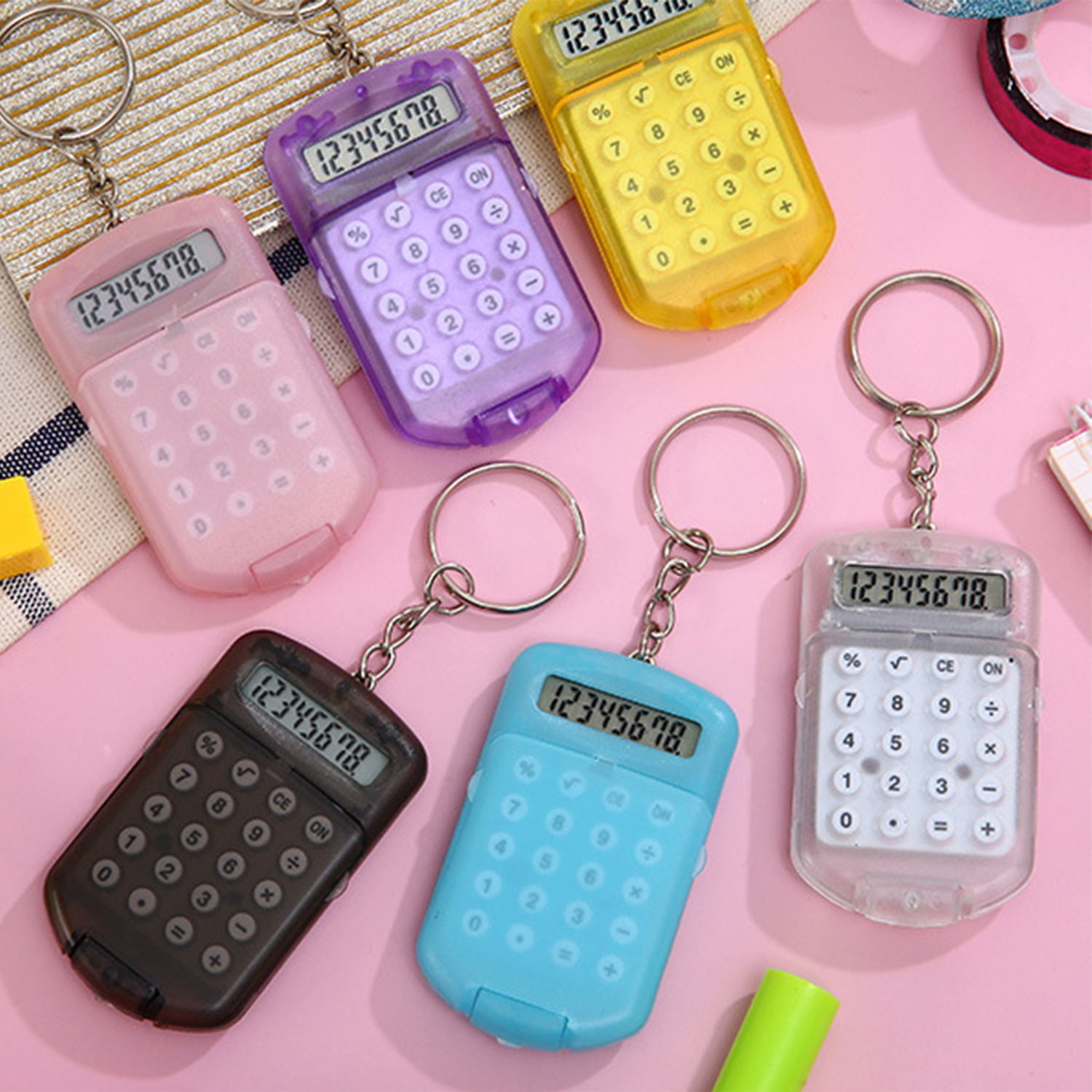 Portable calculator keychain pendant 6