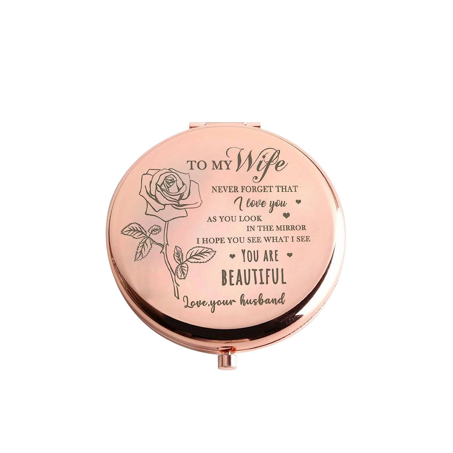 Portable Compact Rose Gold Foldable Makeup Mirror 6