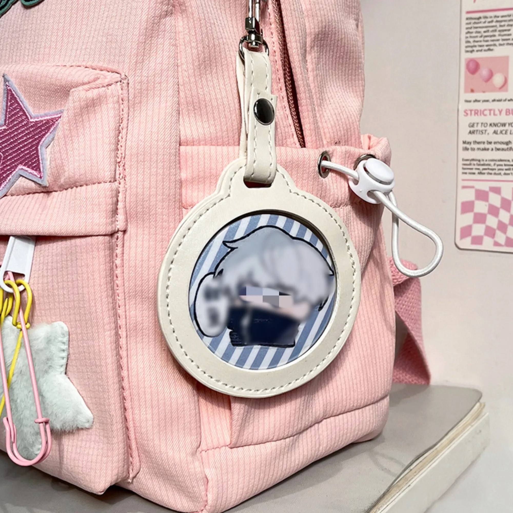 Leather Pin Badge Clip Cover 3in Display Logo Event Promo 3