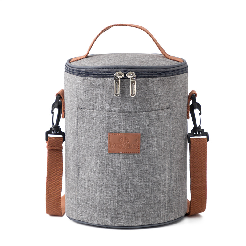 Three Size Round Insulated Lunch Bag with Removable Strap 3