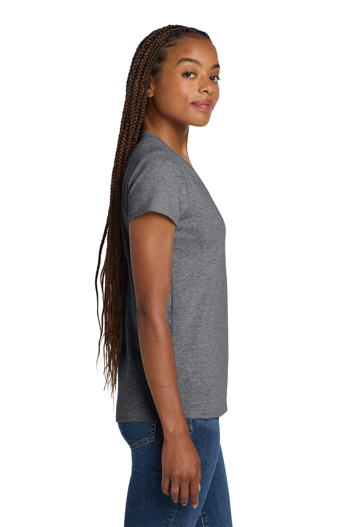 Gildan Women's Heavy Cotton 100% Cotton V-Neck T-Shirt. 5V00L 12