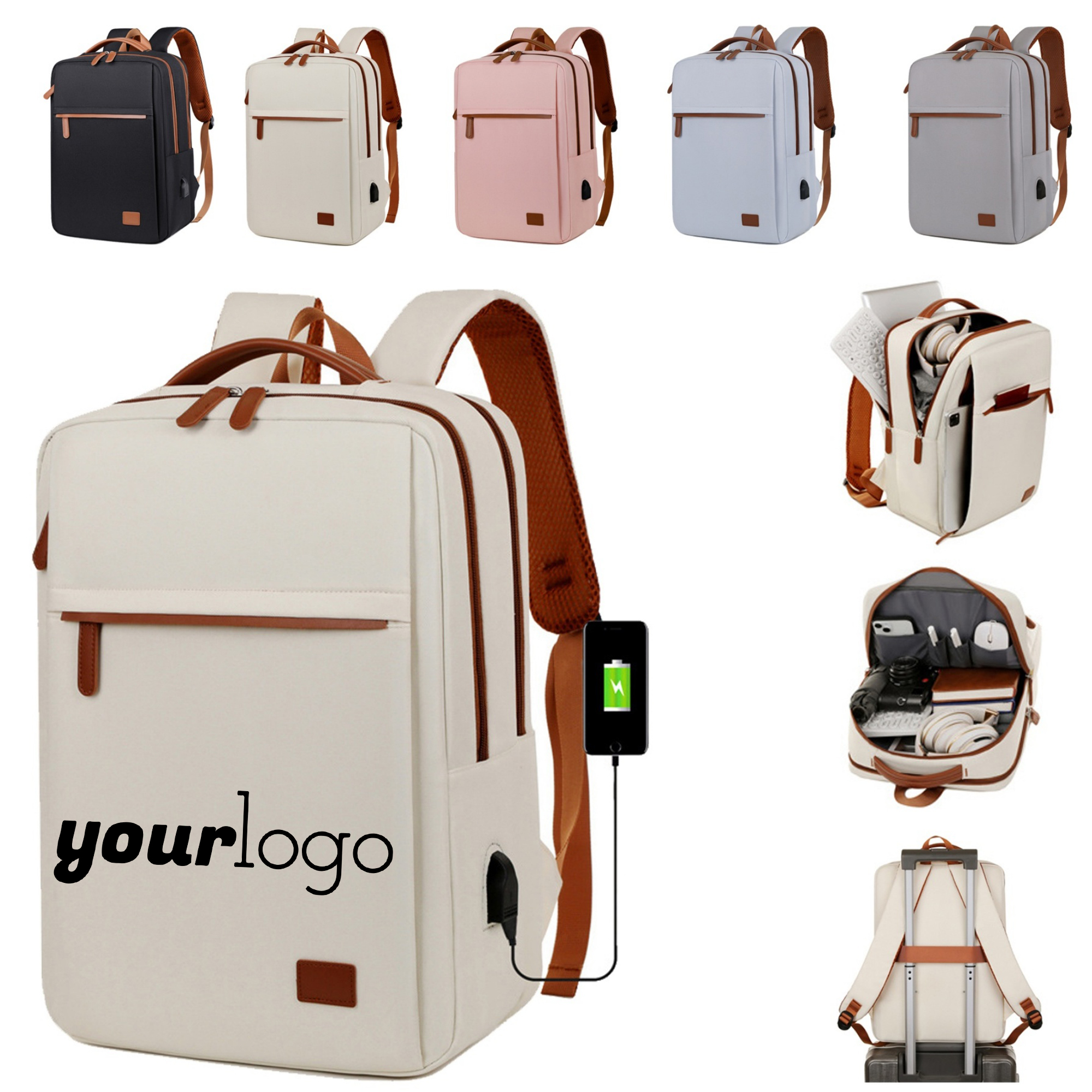 Water - Resistant Laptop Backpack with USB Port 1