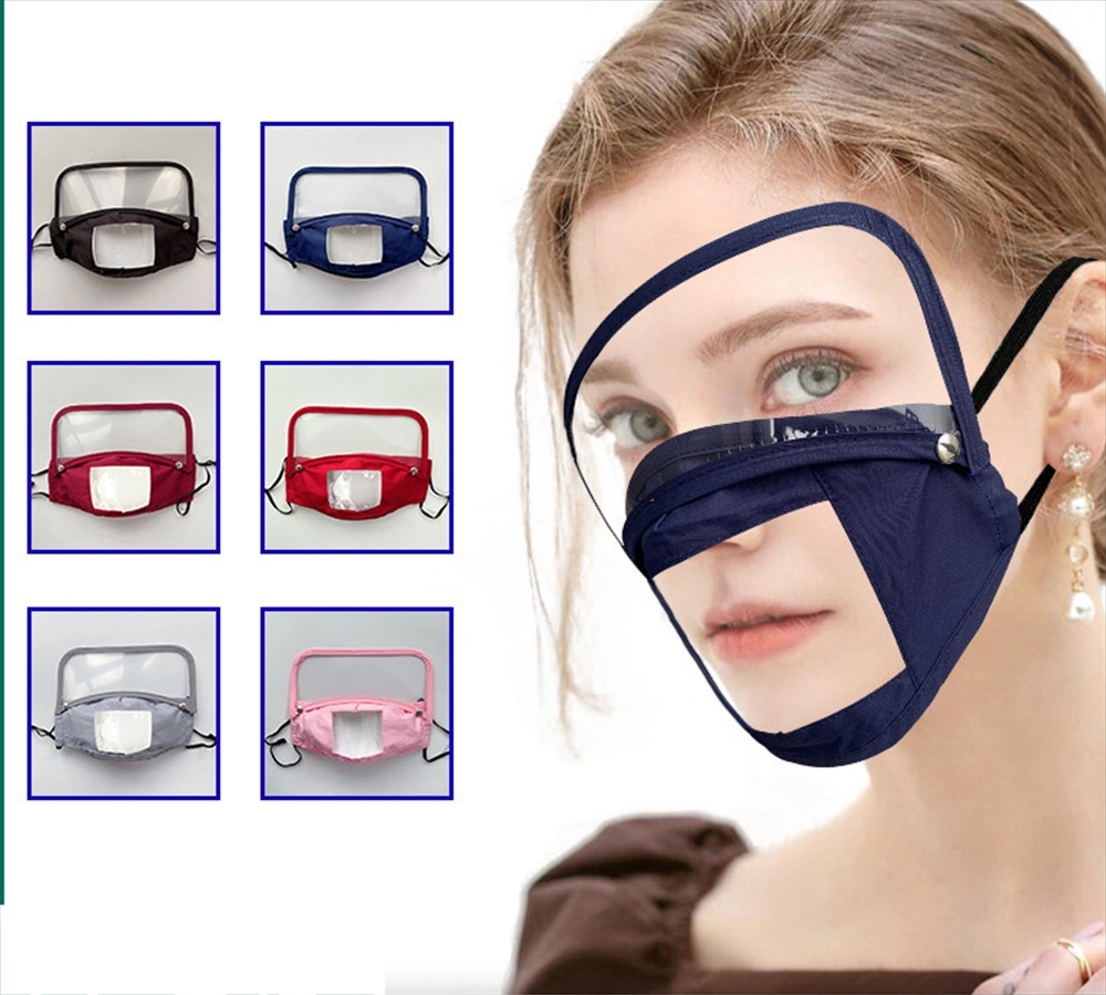 Face Mask with Detachable Clear Eye Shield and Mouth Window 3