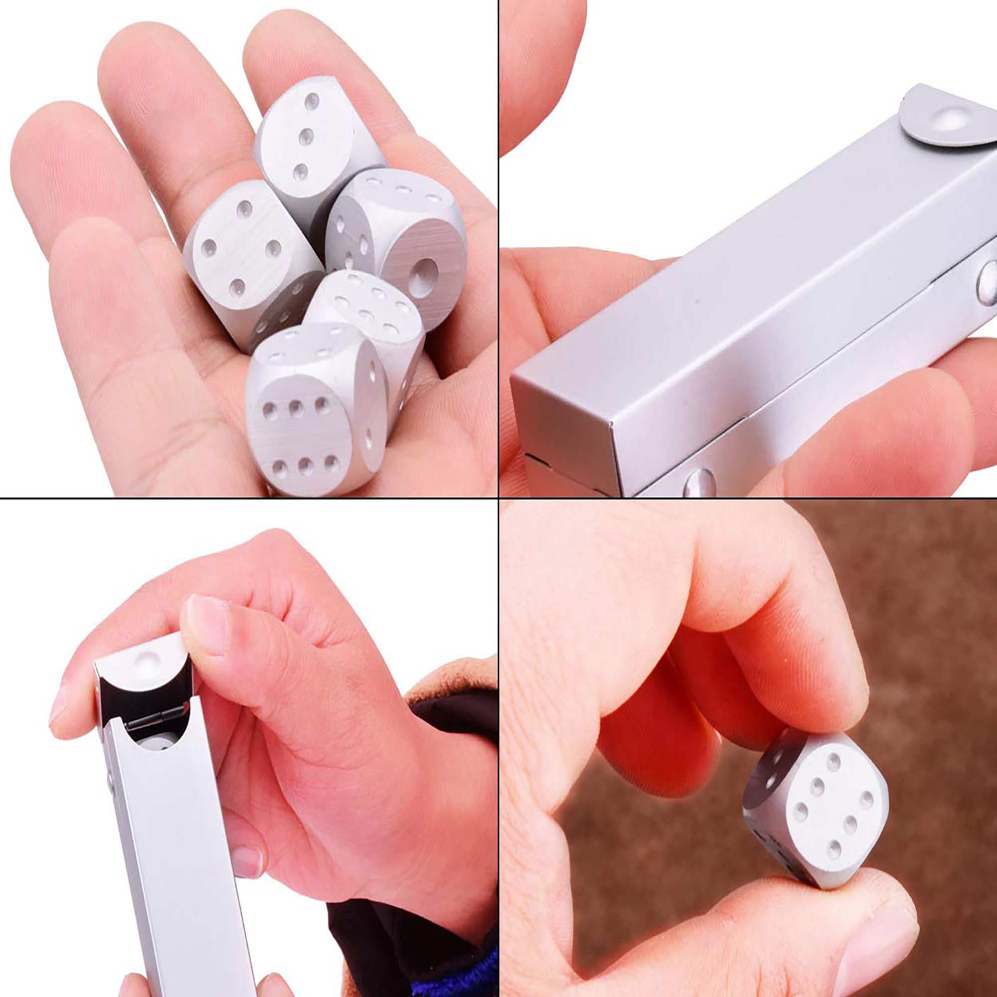 Aluminum Alloy Dice Set with Metal Storage Box 5