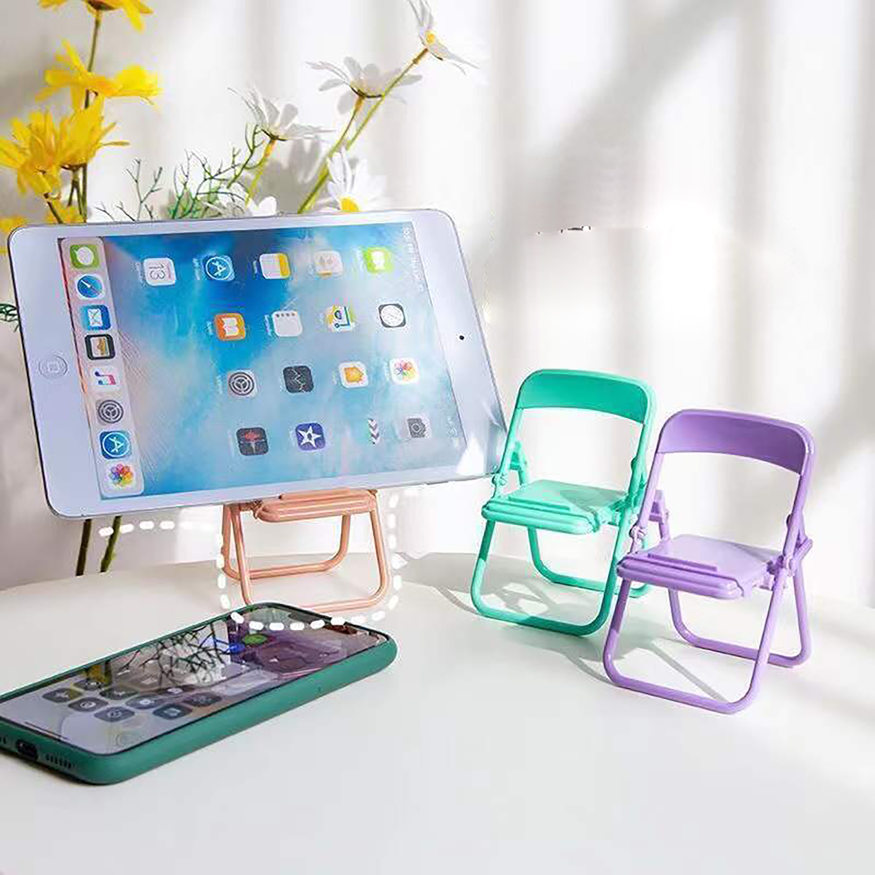 Mini Foldable Chair Phone Holder 13