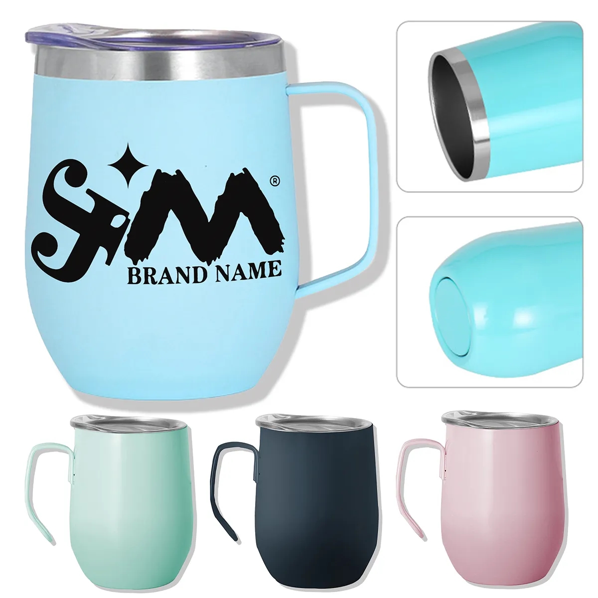 12oz Double Wall Insulated Stainless Steel Coffee Travel Mug 1