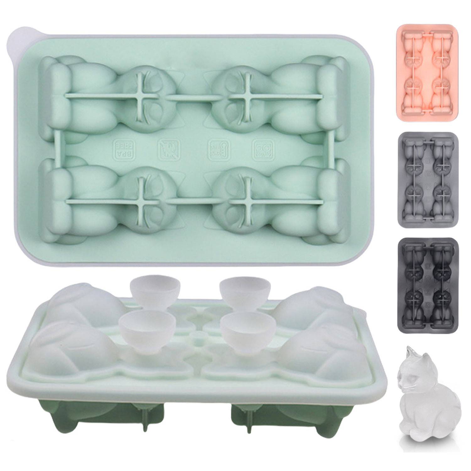 Food Grade Silicone Cat Ice Cube Tray 4