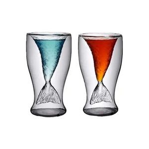 Double Mermaid Water Glass Mug 8