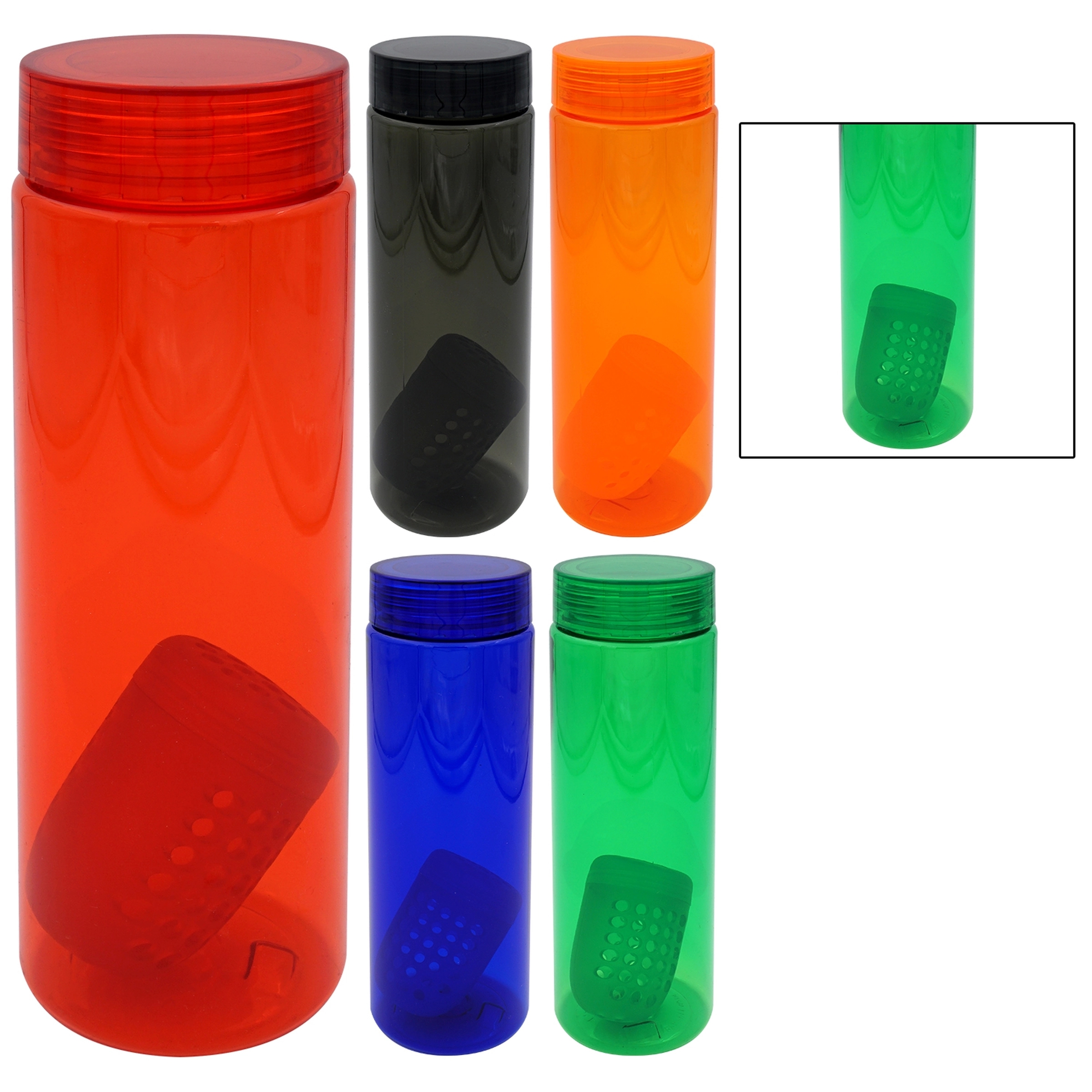 CLEAR VIEW 24 OZ. COLORFUL BOTTLE WITH FLOATING INFUSER 12